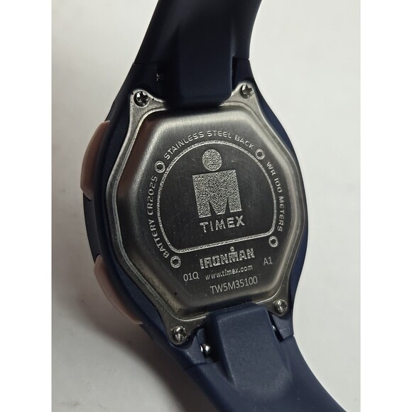 Timex Ironman Transit Womens Digital Watch Blue Rose Gold 100M Water New Battery - Picture 10 of 11